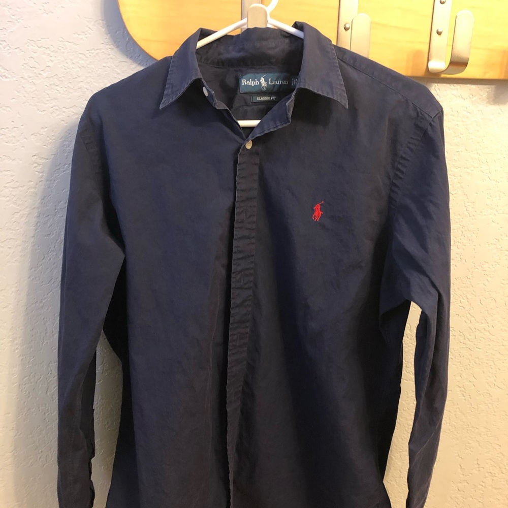 Medium Navy Blue long sleeve Polo Ralph Lauren Button Up